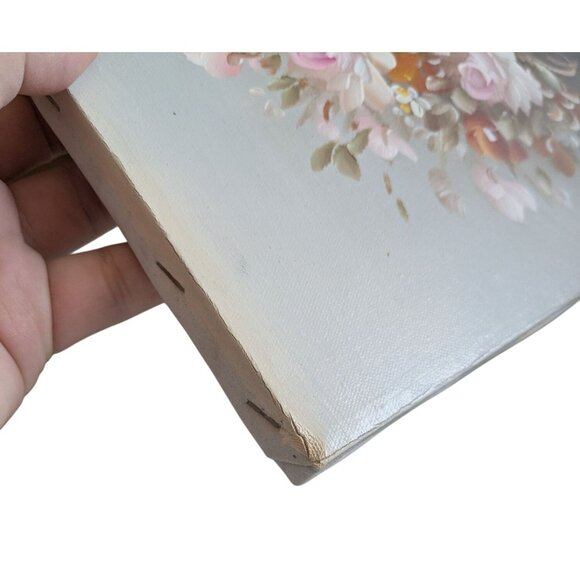 Original Floral Oil Painting On Stretched Canvas Signed By Artist Roxy - Romanti - Picture 7 of 14